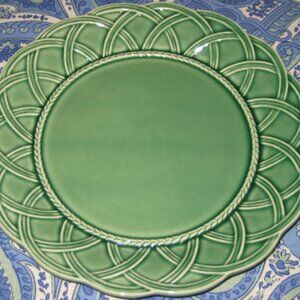 NWT Bordallo Pinheiro Outono Autumn Green 10” Dinner Plate Made in Portugal NEW